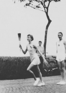Margit Sørensen og Erik Pedersen - den olympiske ild 1952