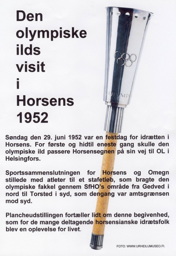 Plancheudstilling - Den olympiske ild i Horsens 1952